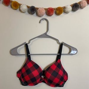 Plaid PINK Bra 36B Wear Everywhere Push-Up